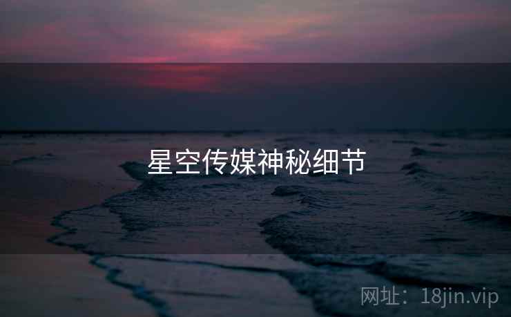 星空传媒神秘细节